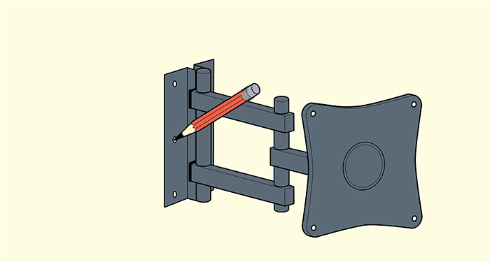 Line the holes in the bracket up with the studs