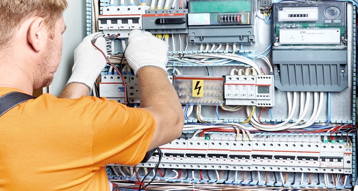 Electrician at work