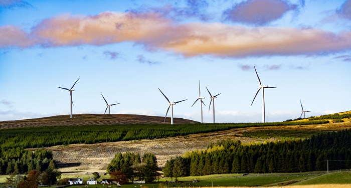 Turbines in hills