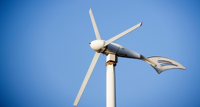Turbine against blue sky