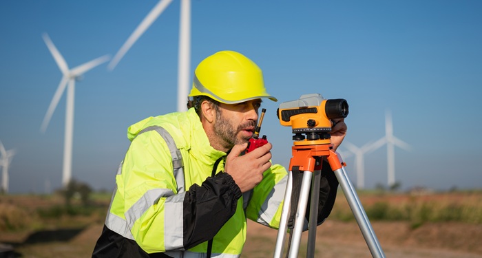 Man surveying