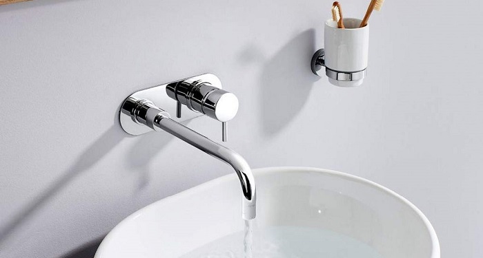 chrome wall mounted tap