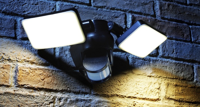 security lighting on a wall