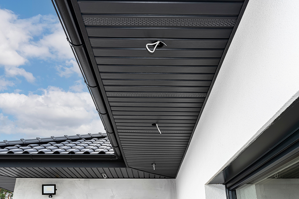 rows of soffit lighting