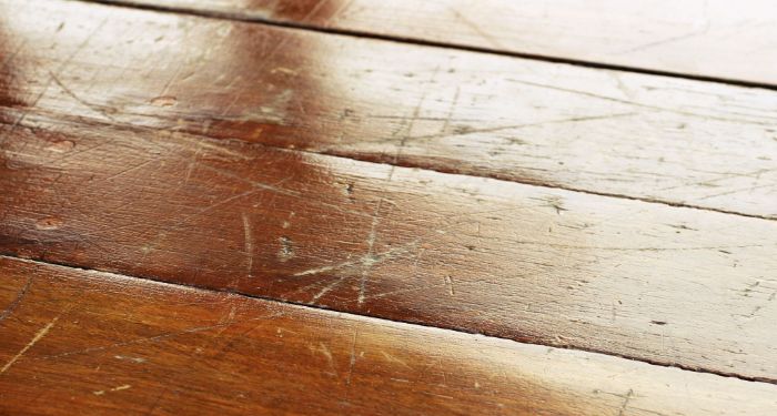 scratched hardwood flooring