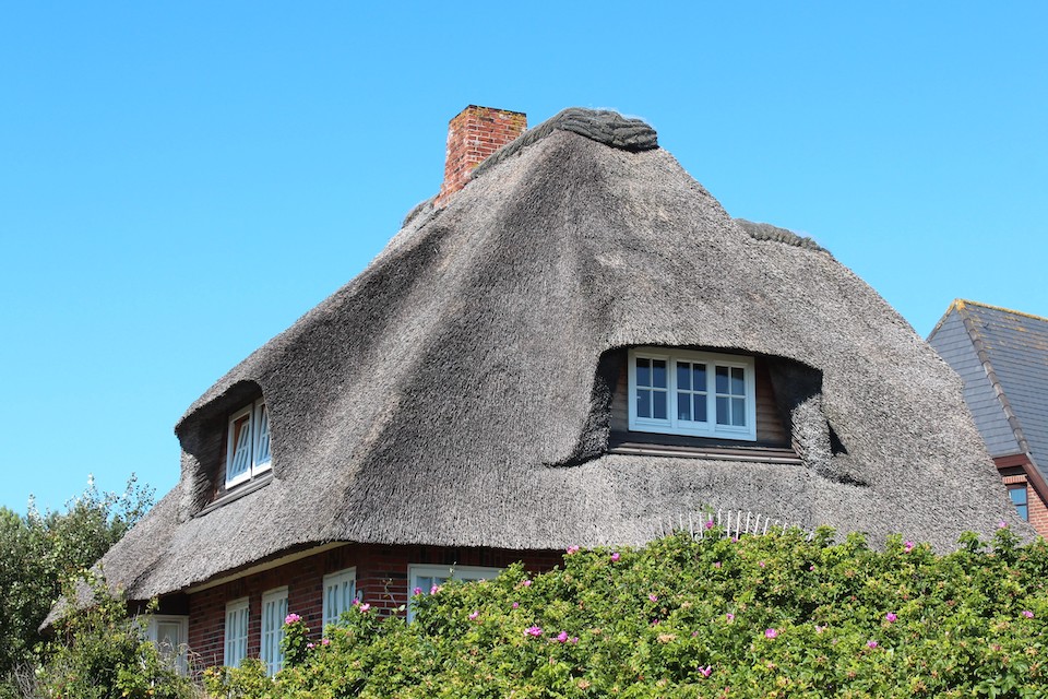 a thatched roof