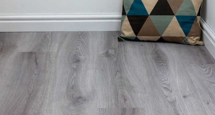 grey lvt flooring with cushion