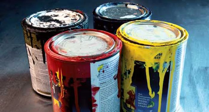 image of paint bucket and brush