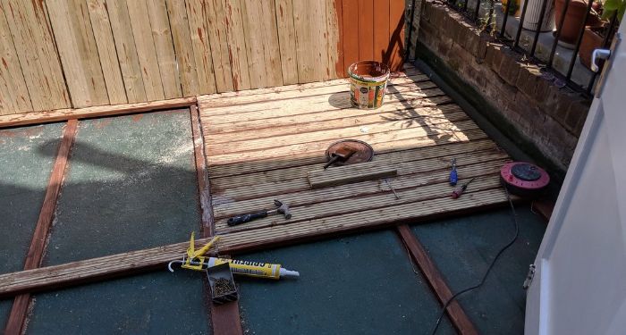  installing and painting decking