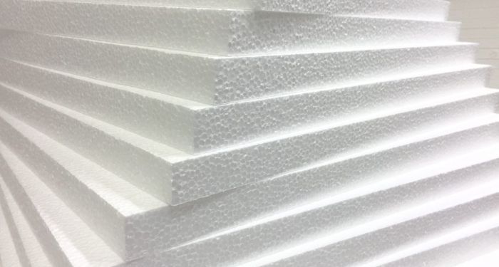 stack of polystyrene sheeting