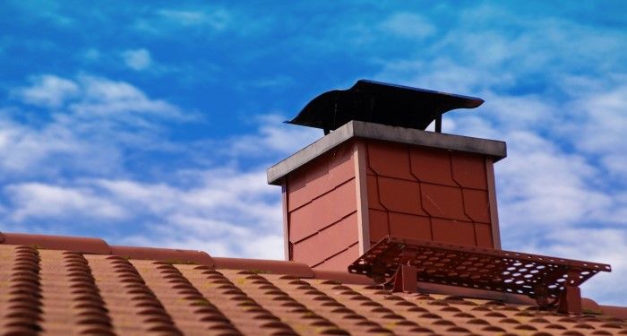 chimney with a chimney cowl