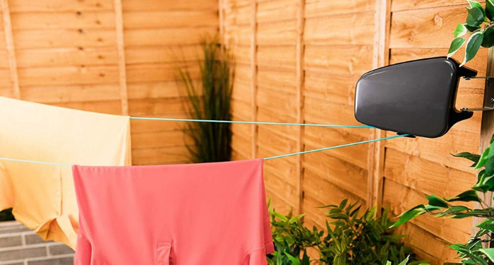 New Quality Double 10M Retractable Washing Line Wall Mounted Reel Clothes Airer 