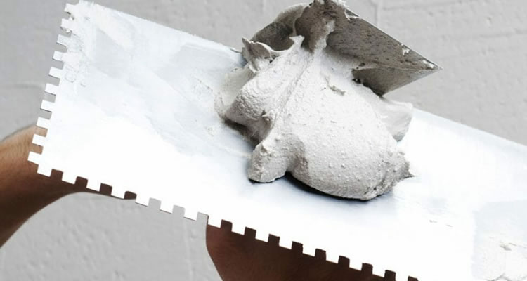 plaster on a trowel