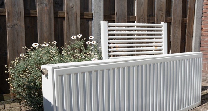 Old radiators outside