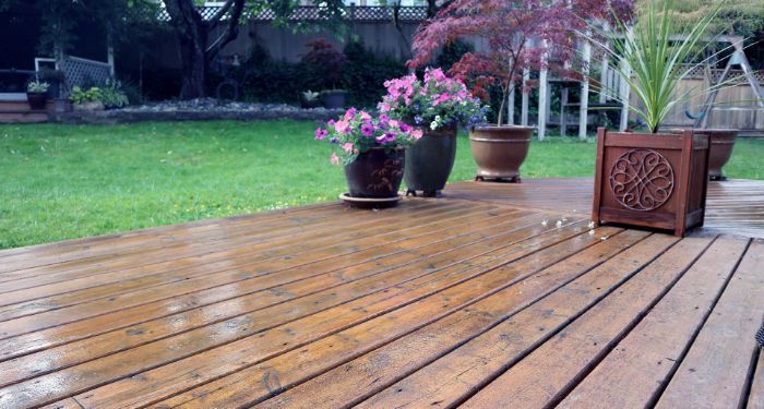 clean wooden decking