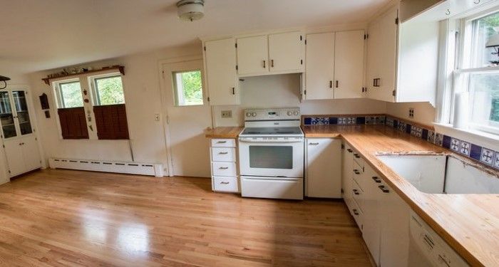 wooden cottage kitchen